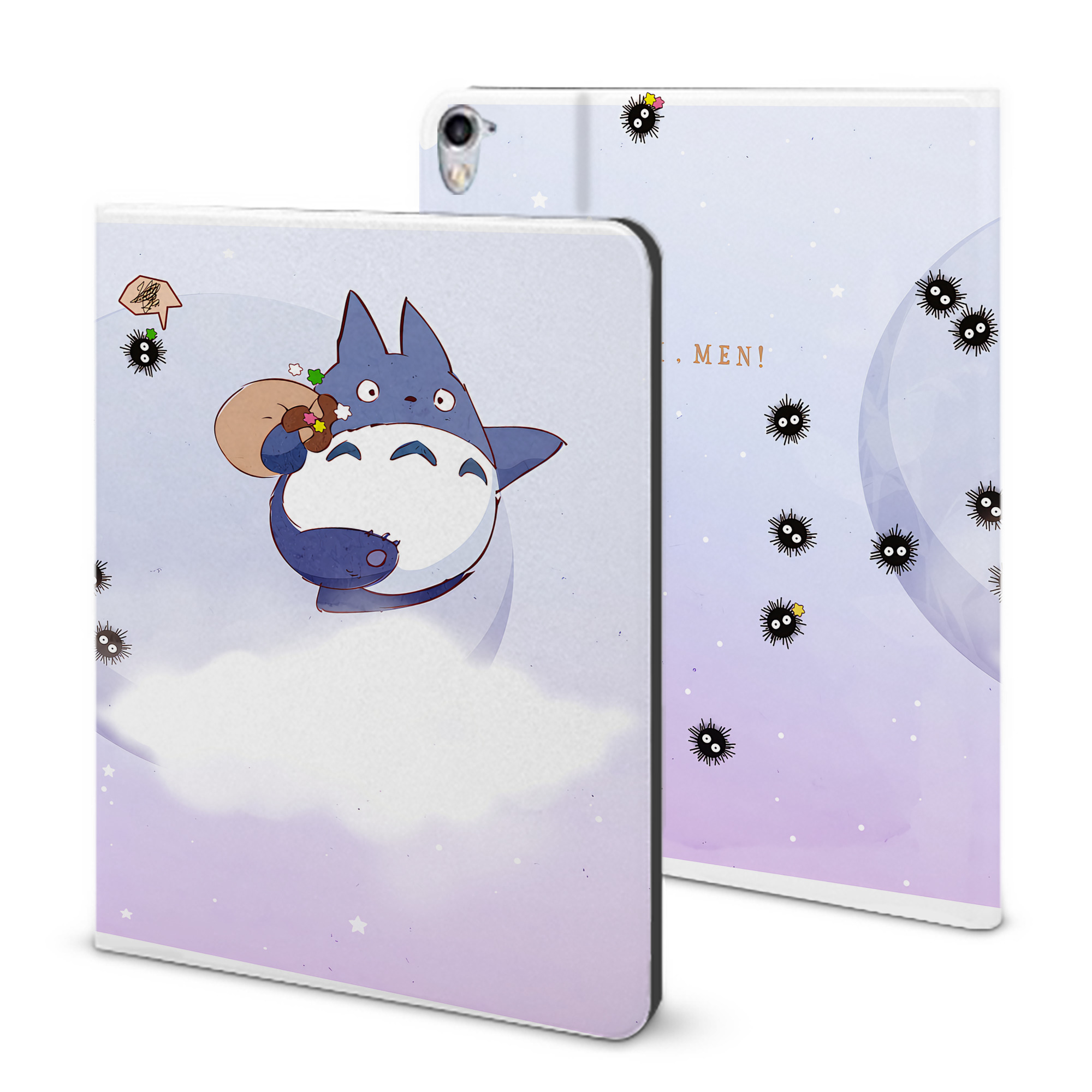 （画像用） となりのトトロ 草壁メイ 草壁サツキ My Neighbor Totoro Satsuki Kusakabe Mei Kusakabe IPad ケース ブック型 PUレザー TPU 耐衝撃 軽量 薄型 ペン収納なし 全面保護 IPad 各モデル対応